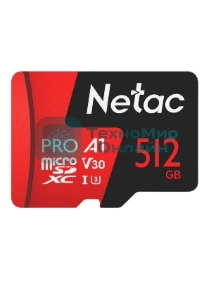 Флеш карта MicroSD card Netac P500 Extreme Pro 512Gb, retail version w/SD adapter