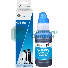 Чернила G&G GG-GI-490C GI-490 голубой 70мл для Canon Pixma G1400/G2400/G3400/G4400