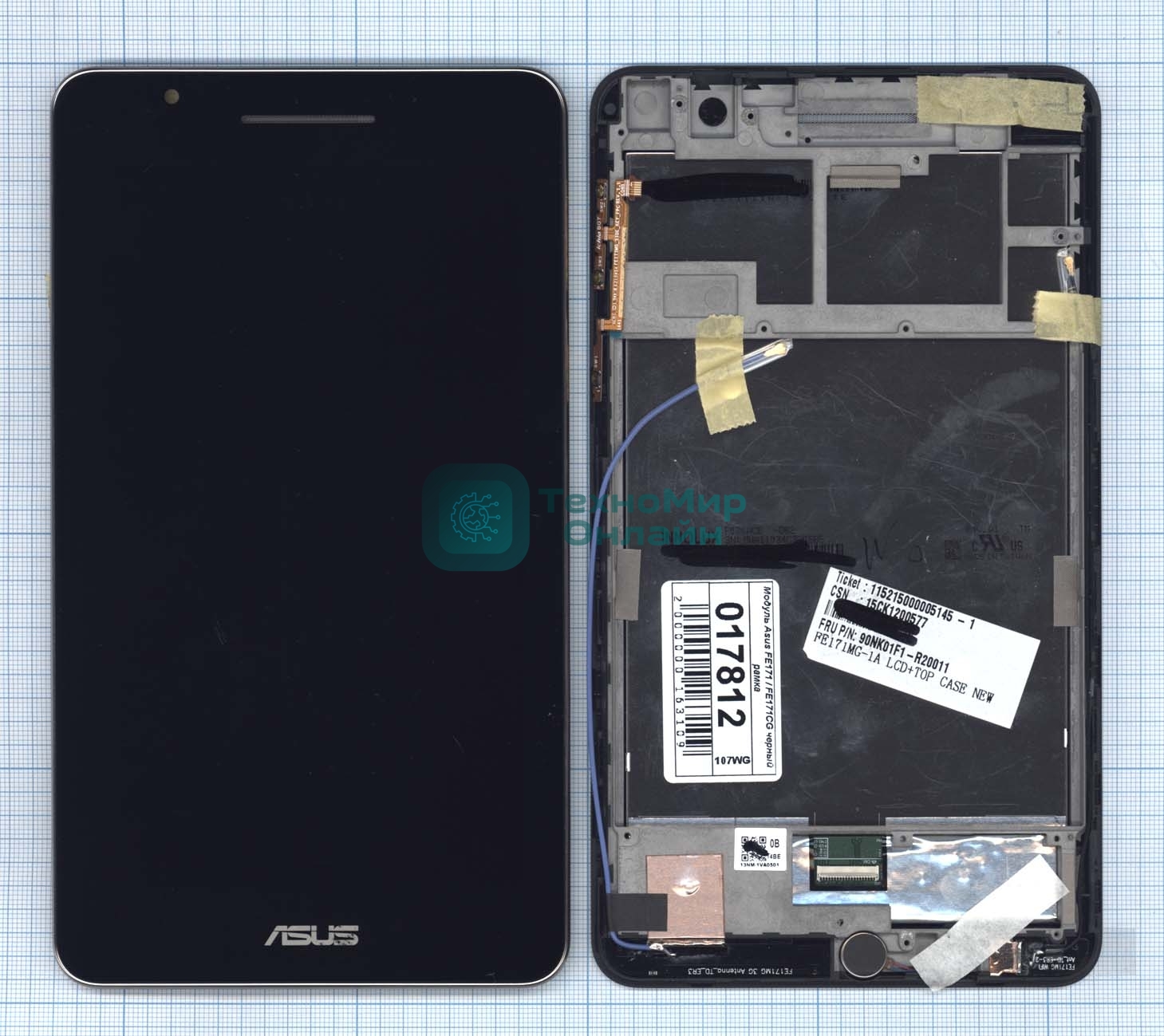 Модуль (матрица + тачскрин) для Asus Fonepad 7 FE171/FE171CG черный с рамкой