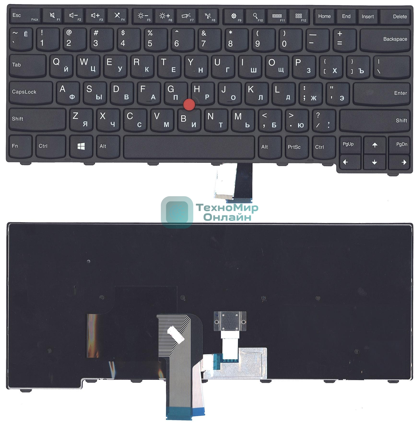 Клавиатура для ноутбука Lenovo ThinkPad T440 T440P T440S черная с указателем