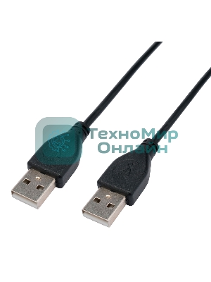 Кабель USB2.0 Cablexpert CC-USB2-AMAM-1M, AM/AM, экран, 28/26AWG, медь, Pro, 1м, черный, пакет
