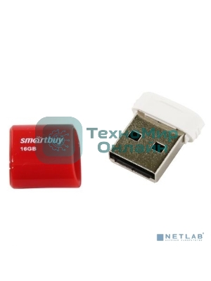 Флешка USB Smartbuy LARA Red (SB16GbLARA-R), 16Gb, USB 2.0, R/W 15/5, красный/белый
