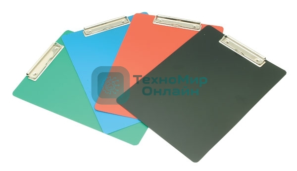 Папка-планшет Бюрократ -PD6002 A4, пластик, 1мм, ассорти