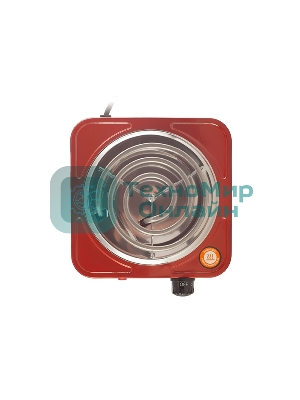 Плита настольная электрическая Centek CT-1508 красный, 1 кВт, ТЭН, конфорки - 1, эмаль, поворотные переключатели