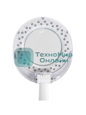Лупа настольная 3D+12D Rexant с подсветкой 48 LED, белая