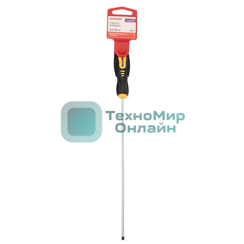 Отвертка шлицевая Rexant SL 3х200 мм, двухкомпонентная рукоятка