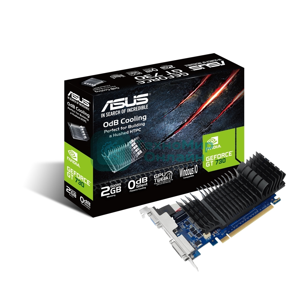 Видеокарта Asus GT730-SL-2GD5-BRK nVidia GeForce GT 730 2048Mb 64bit GDDR5 902/5010 DVIx1/HDMIx1/CRTx1/HDCP PCI-E Ret