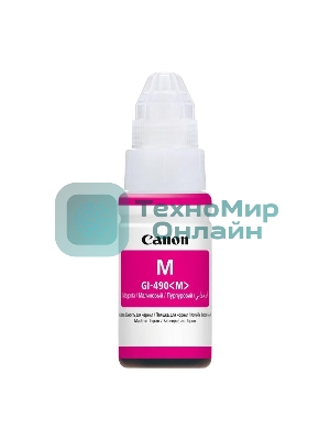 Чернила Canon GI-490M 0665C001 пурпурный для Canon Pixma G1400/2400/3400 (70мл)