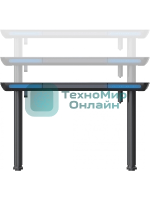 Стол компьютерный Cactus CS-EGD-BK-LED столешница закаленное стекло, черный, каркас черный