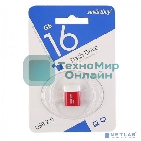 Флешка USB Smartbuy LARA Red (SB16GbLARA-R), 16Gb, USB 2.0, R/W 15/5, красный/белый