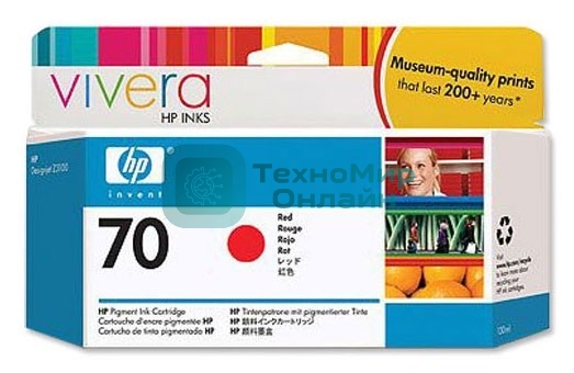 Картридж струйный HP №70 C9456A красный для HP DJ Z2100/Z3100 (130мл)