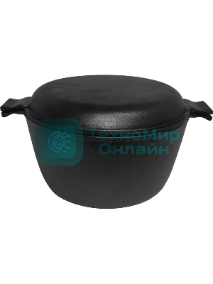 Кастрюля с крышкой-сковородкой MALLONY CC-20/30, 3 л, диаметр 20 см, чугун (в уп. 4 шт)