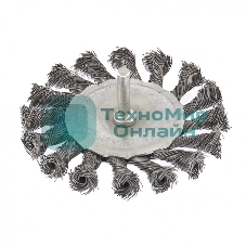 Щетка для дрели Matrix 100 мм, плоская со шпилькой, крученая металлическая проволока