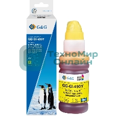 Чернила G&G GG-GI-490Y GI-490 желтый 70мл для Canon Pixma G1400/G2400/G3400/G4400