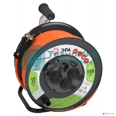 Удлинитель силовой ЭРА RMx-4es-3x2.5-30m-IP44 на металлической катушке с заземлением и выключателем 4 розетки 30м ПВС