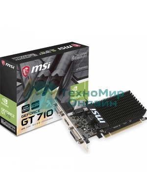 Видеокарта MSI PCI-E GT 710 2GD3H LP nVidia GeForce GT 710 2048Mb 64bit DDR3 954/1600 DVIx1/HDMIx1/CRTx1/HDCP Ret low profile