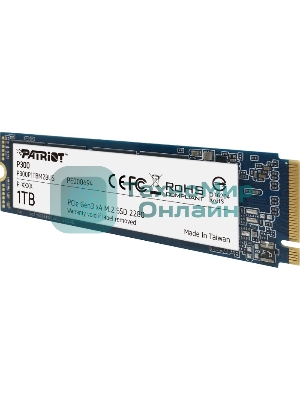 Накопитель SSD Patriot P300, 1000Gb, PCIe 3.0 x4, M.2 2280, NVMe, R/W 2100/1650