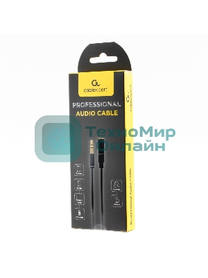 Кабель аудио удлинительный Cablexpert CCAB-02-35MF-1MB. 3.5 Jack (M)/3.5 Jack (F), черный, 1м, блистер