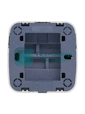 Выключатель 2-клавишный ОП 10А с индикатором белый EKF Basic Минск