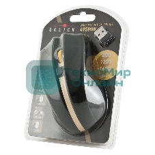 Мышь беспроводная Oklick 495MW черный/золотистый, 1600 dpi, радиоканал, USB, кнопки - 6