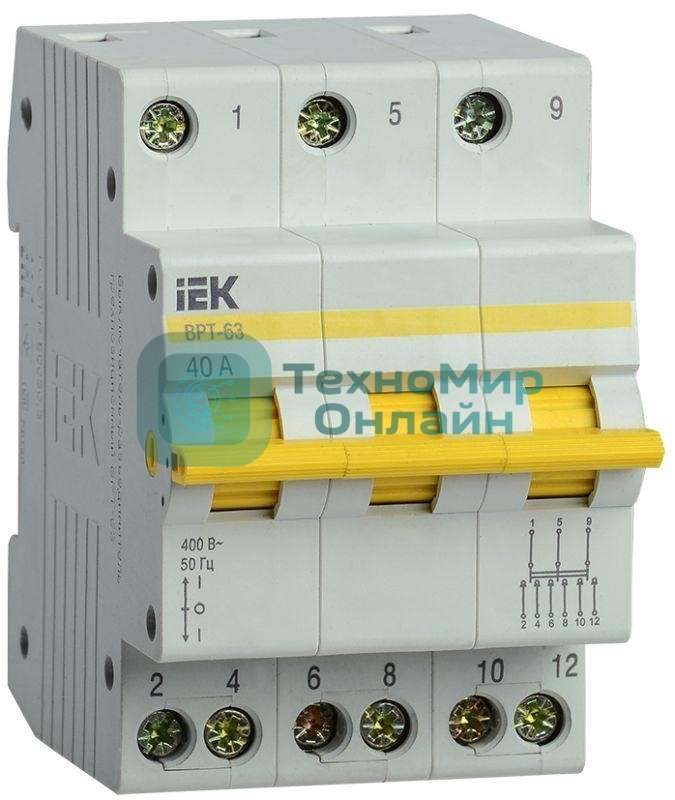 Выключатель-разъединитель трехпозиционный IEK MPR10-3-040 ВРТ-63 3P 40А