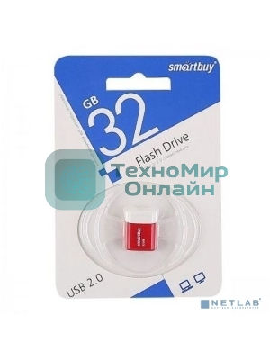 Флешка USB Smartbuy LARA Red (SB32GbLARA-R), 32Gb, USB 2.0, R/W 15/5, красный/белый