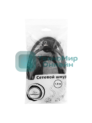 Кабель питания для UPC Gembird/Cablexpert, 1.8м, Schuko-С19, 16А, черный, с заземлением