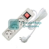 Удлинитель 3х1.5 м с заземл. 10А IP20 2.2 кВт с выкл. Союз 481S-7301