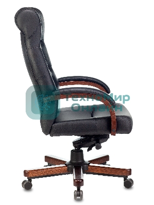 Кресло Бюрократ T-9928WALNUT черный, кожа