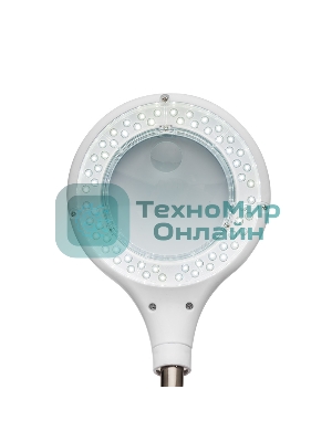 Лупа настольная 3D+12D Rexant с подсветкой 60 LED, прищепка, белая