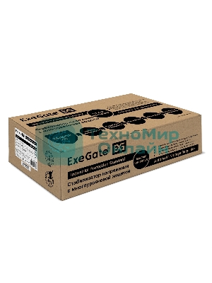 Стабилизатор напряжения ExeGate Master AV-1500 (1500ВА, 140-260В, цифр. индикация вход/вых. напряжения, 220В±8%, КПД 98%, 5 уровней защиты, задержка, метал.корпус, евророзетка, RTL)