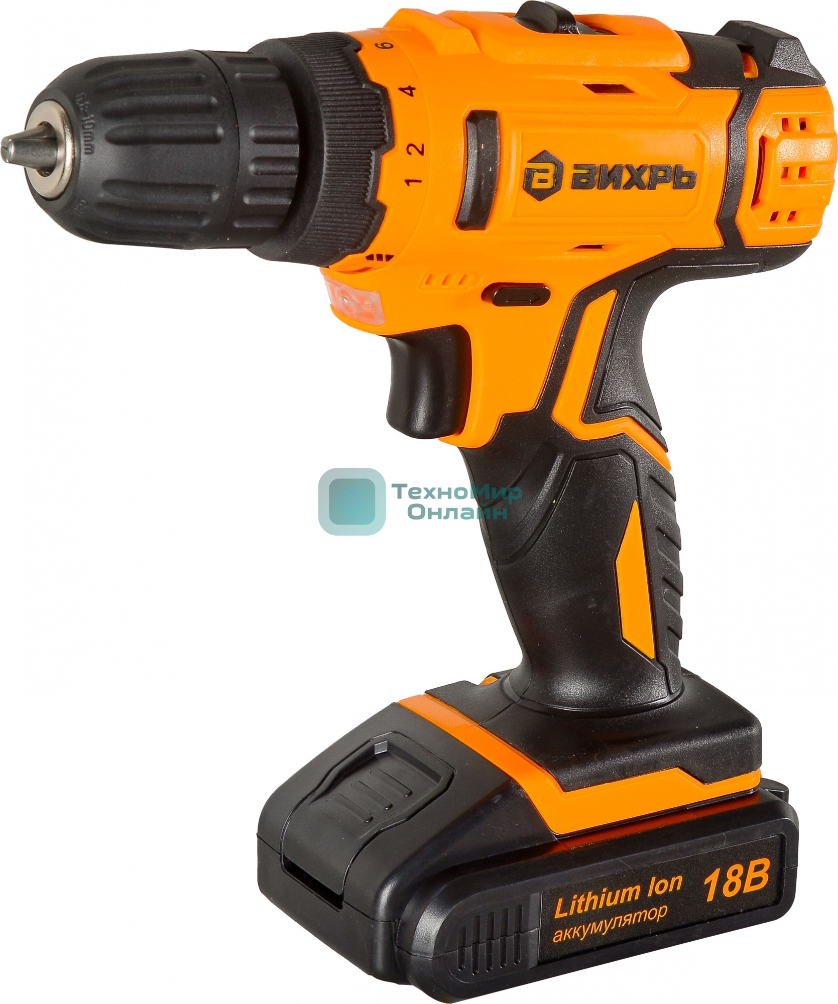 Дрель-шуруповерт аккумуляторная Вихрь ДА-18Л-2К/Б 72/14/22, Аккумуляторная, 18В, 2 АКБ, Кейс