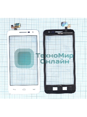 Сенсорное стекло (тачскрин) для Alcatel POP D5 5038D, белое