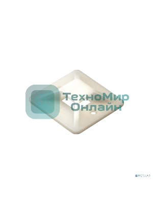 Самоклеющаяся площадка для крепления стяжек ExeGate EX293141RUS STM2020W-100 (20х20 мм, halogen free, -40°C - +85°C, белая, 100 шт)