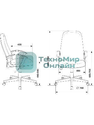 Кресло Бюрократ CH-808LT/#G 3C1 серый, ткань