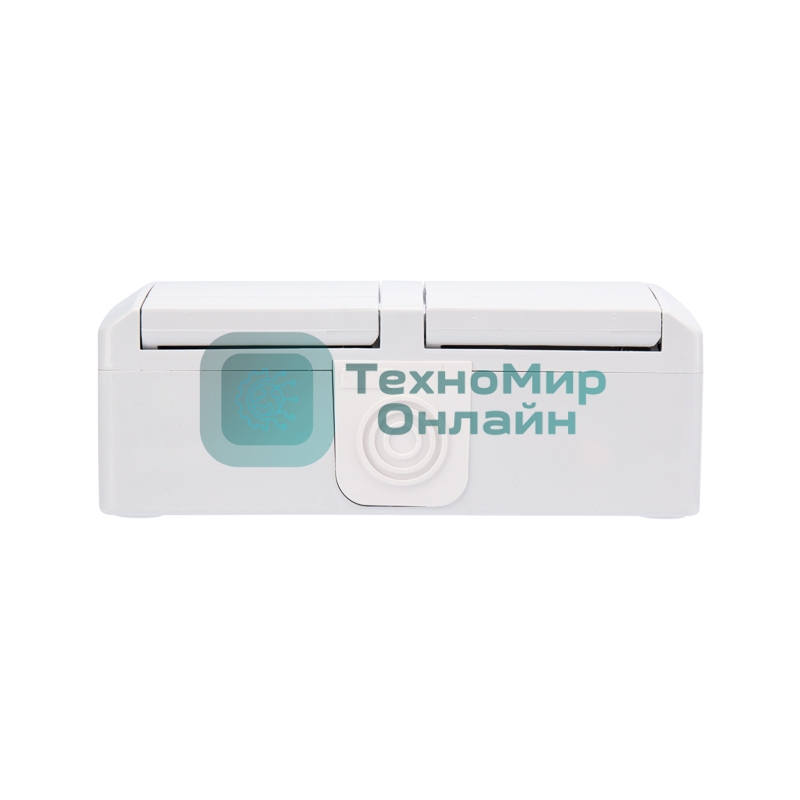 Блок горизонтальный 2 розетки Kranz INDUSTRIAL IP54 с заземлением, о/у, белый