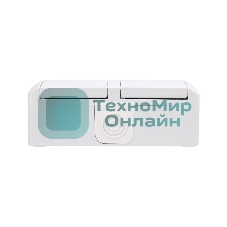 Блок горизонтальный 2 розетки Kranz INDUSTRIAL IP54 с заземлением, о/у, белый