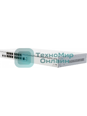 Маршрутизатор CCR2004-16G-2S+ Cloud Core Router 2004-16G-2S+ with Annapurna Labs Alpine v2 CPU with 4x ARMv8-A Cortex-A57 cores running at 1.7GHz, 4Gb of DDR4 RAM, 128MB NAND storage, 16 x Gbit LAN, 2x SFP+ ports, 1U rackmount case, Dual PSU, RouterOS L6