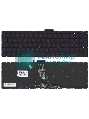Клавиатура для ноутбука HP Omen 17-W000 черная с красной подсветкой