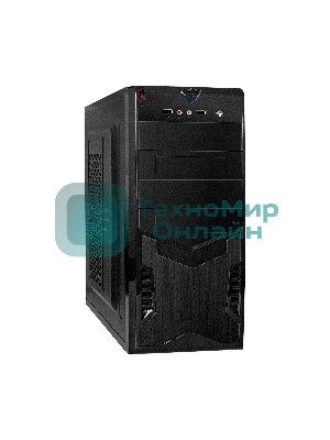 Компьютерный корпус Miditower ExeGate CP-604 Black, ATX, (без БП), 2хUSB, Audio