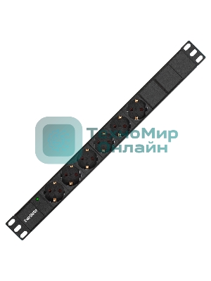 Блок розеток горизонтальный ExeGate ServerPro PDU-19H602 Al-6S-EU2, 19