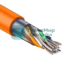 Кабель витая пара Rexant F/UTP, категория 6, 4 x 2 x 0,57 мм, LSZH нг(А)-HF, внутренний, оранжевый, 305м