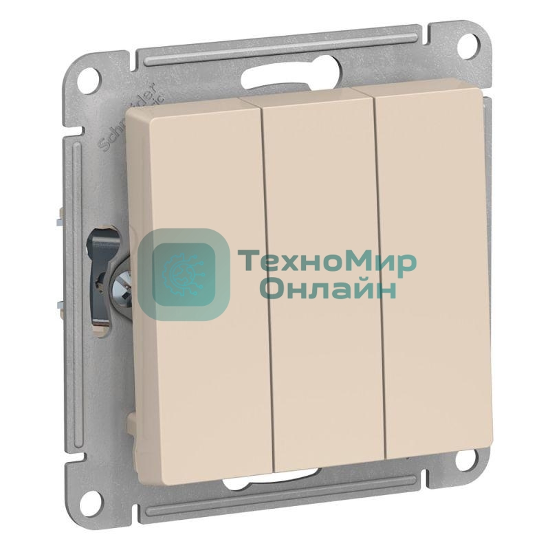 Механизм выключателя 3-кл. AtlasDesign (сх.1+1+1) 10АХ беж. SchE ATN000231