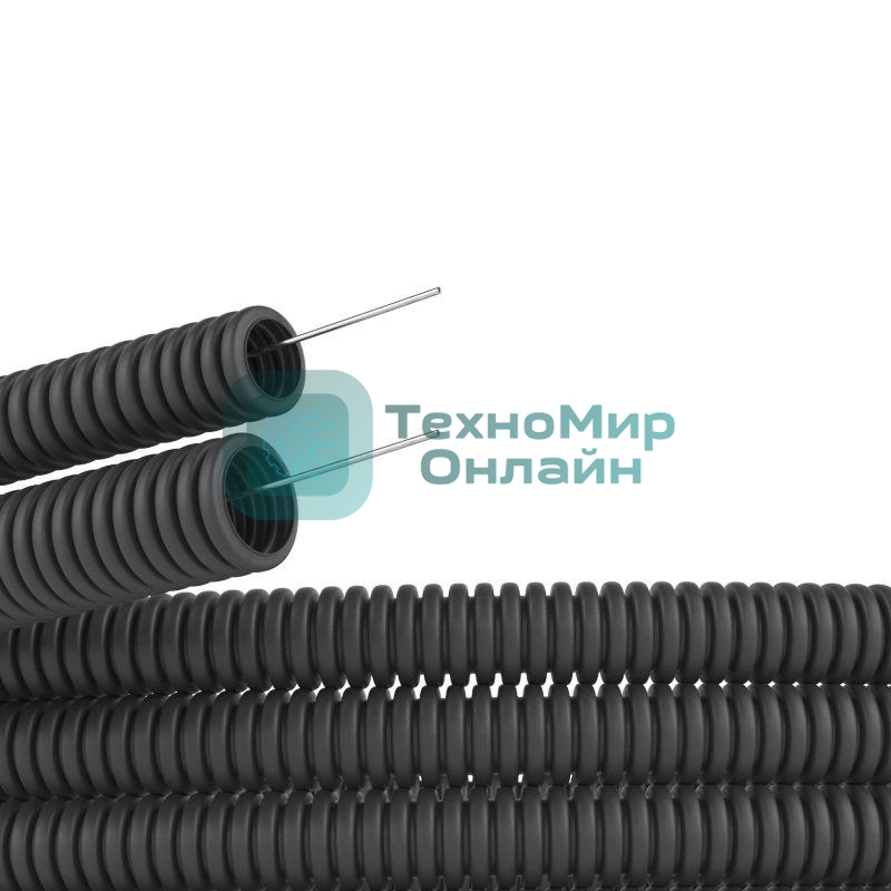 Труба гофрированная ДКС 71732 ПНД d32 мм с протяж. черный (уп. 25 м)