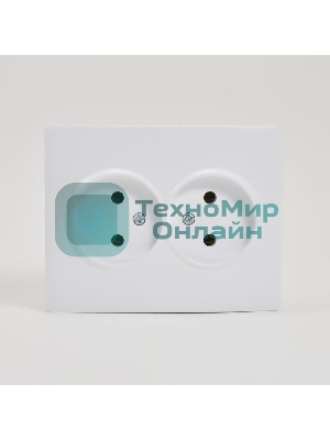 Розетка 2-м СП Karina 16А IP20 без заземл. термопласт белый LEZARD 707-0200-128B