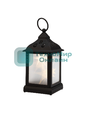 Декоративный фонарь Neon-night 11х11х22,5 см, черный корпус, теплый белый цвет свечения с эффектом мерцания