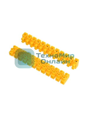 Клеммная винтовая колодка Rexant KВ-10 4-10, ток 10 A, полиэтилен желтый (10 шт./уп.)