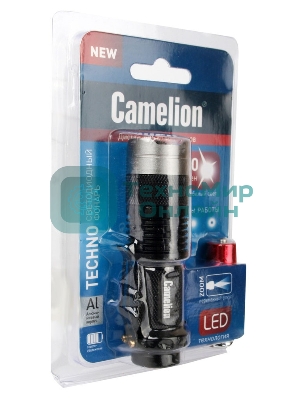 Фонарь LED5135 (LED XPE ZOOM 3 реж 1хLR6 алюм. блистер черный Camelion 12915