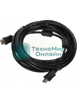 Кабель соединительный аудио-видео Premier 5-813 HDMI (m)/HDMI (m) 5м. феррит.кольца Позолоченные контакты черный