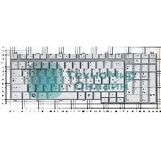 Клавиатура для ноутбука Toshiba Satellite P205-S6237 серебристая (шлейф по центру)